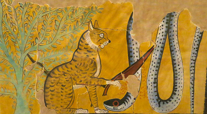 cat-snake-egyptian-tomb-painting